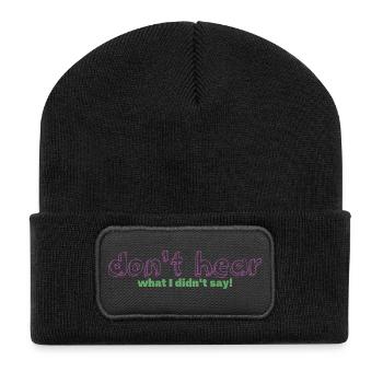 Auditeur littéral - Beanie recyclé à patch - noir - Devant