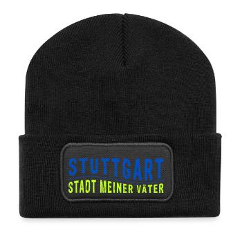 Stuttgart LA CITÉ DE MES PÈRES (illustration vectorielle) - Beanie recyclé à patch - noir - Devant