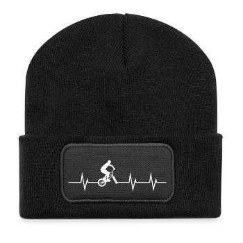 Battement de cœur BMX - Beanie recyclé à patch - noir - Devant