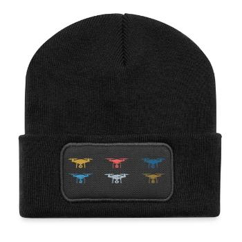 Vintage Drone Pilot - Recycled Patch Beanie - black - Front