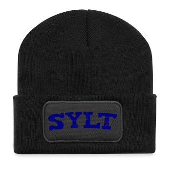 Sylt - Nordsee - Deutschland - Westerland - Recycelte Patch Beanie - Schwarz - Vorne
