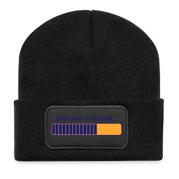 Dad Joke Loading – Pixelbar - Recycled Patch Beanie - black - Front