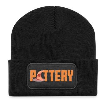 Töpferkunst Kreativ Handwerk Leidenschaft - Recycelte Patch Beanie - Schwarz - Vorne
