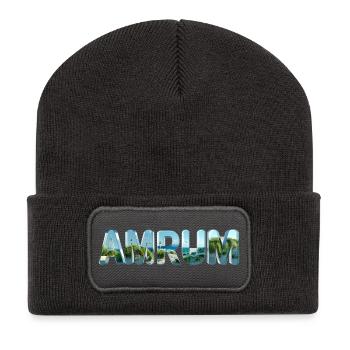 Amrum, île de la mer du Nord - Beanie recyclé à patch - charbon - Devant