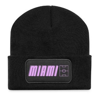 Miami Soccer Passion - Recycelte Patch Beanie - Schwarz - Vorne