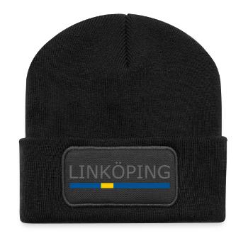 Drapeau de la Suède - Linköping - Sverige - Schweden - Beanie recyclé à patch - noir - Devant