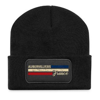 France - Aubervilliers - France - Drapeau - Beanie recyclé à patch - noir - Devant
