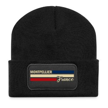 France - Montpellier - France - Drapeau - Beanie recyclé à patch - noir - Devant