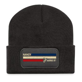 France - Nancy - France - Flag - Stripes - Recycled Patch Beanie - dark grey - Front