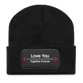Je T'aime Ensemble Pour Toujours Amour Couple - Beanie recyclé à patch - noir - Devant