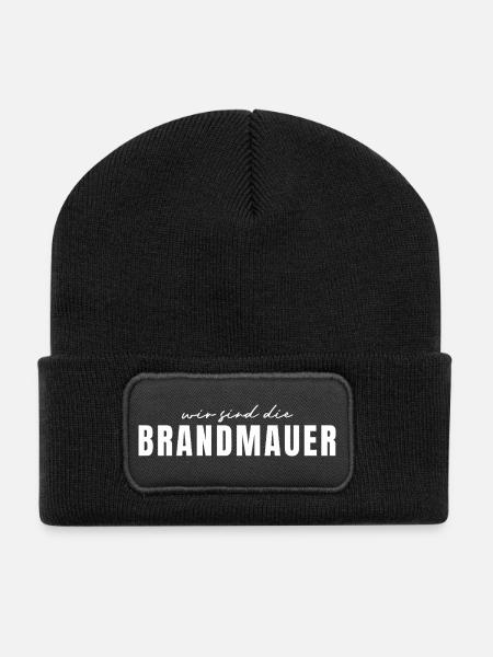 Antifa Wir Sind Die Brandmauer Gegen Rechts - Recycelte Patch Beanie - Schwarz