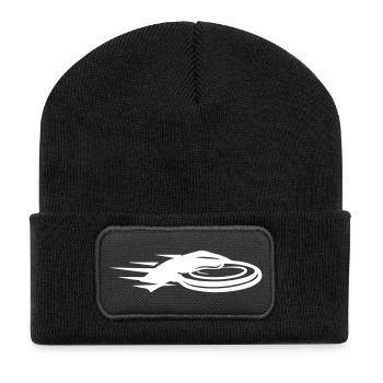 Wurfscheibe Flug Weiß Symbol - Recycelte Patch Beanie - Schwarz - Vorne