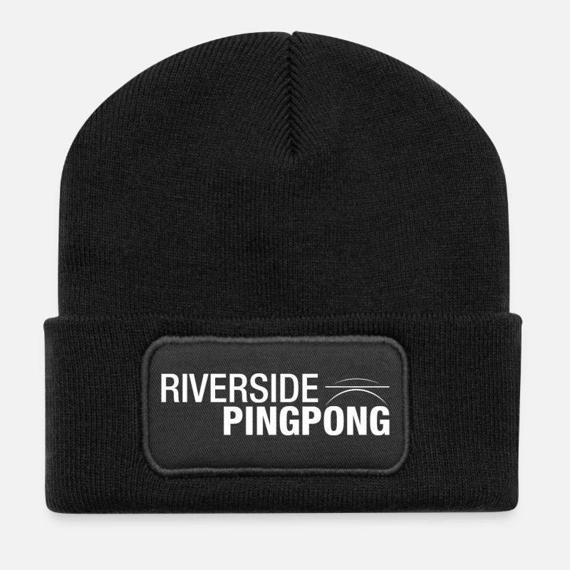 Riverside Pingpong - Recycelte Patch Beanie - Schwarz