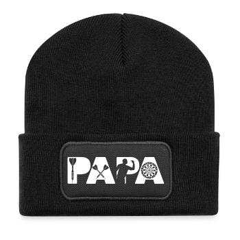 Papa Darts Player Master Dartboard Silhouette - Recycled Patch Beanie - black - Front