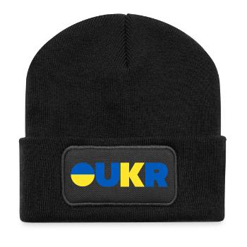 Ukraine - Recycelte Patch Beanie - Schwarz - Vorne