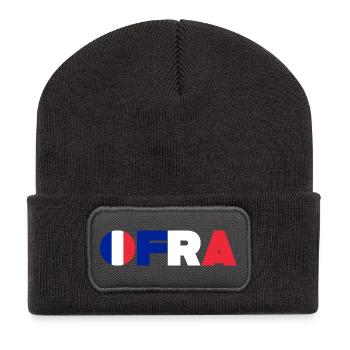France - Beanie recyclé à patch - charbon - Devant