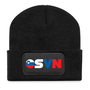 Slowenien - Recycelte Patch Beanie - Schwarz - Vorne