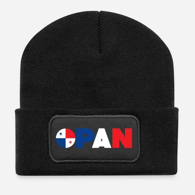 Panama - Recycelte Patch Beanie - Schwarz