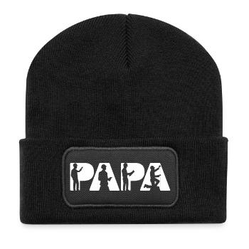 Papa Engineer Construction Silhouettes - Beanie recyclé à patch - noir - Devant