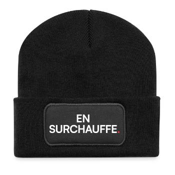 En surchauffe humour fatigue travail - Beanie recyclé à patch - noir - Devant