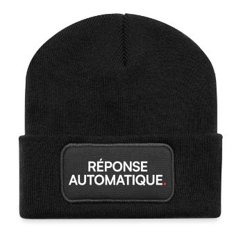 Auto Reply Humor Desktop - Recycled Patch Beanie - black - Front