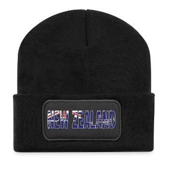 Logo de la Nouvelle-Zélande Drapeau symbole de la Nouvelle-Zélande - Beanie recyclé à patch - noir - Devant