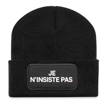 Je n'insiste pas - Beanie recyclé à patch - noir - Devant