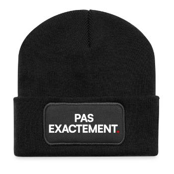 Pas exactement - Beanie recyclé à patch - noir - Devant