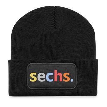 6. Geburtstag Junge Sechs 6 Jahre Jubiläum  - Recycelte Patch Beanie - Schwarz - Vorne