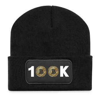 Bitcoin Bitcoin BTC 100k Crypto Cryptocurrency - Recycled Patch Beanie - black - Front