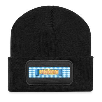Baby Jackpot Gift for New Parents - Recycled Patch Beanie - black - Front