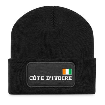 Ivory Coast Pride Cote D'Ivoire Heritage Elephant - Beanie recyclé à patch - noir - Devant