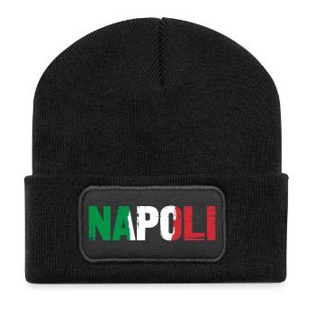 Napoli Neapel Italien - Recycelte Patch Beanie - Schwarz - Vorne
