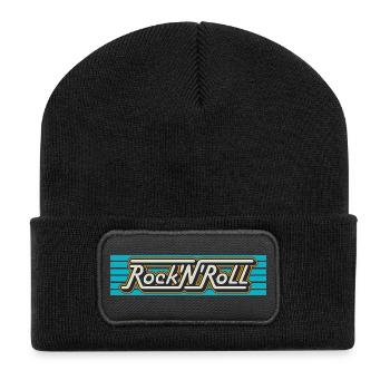 Logo de la typographie rétro Rock’N’Roll - Beanie recyclé à patch - noir - Devant