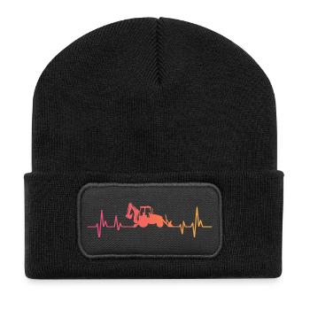 Bagger Sunset Heartbeat Loader - Recycelte Patch Beanie - Schwarz - Vorne