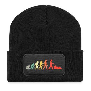 Rasenmäher Evolution Gärtner Und Gartenarbeit - Recycelte Patch Beanie - Schwarz - Vorne