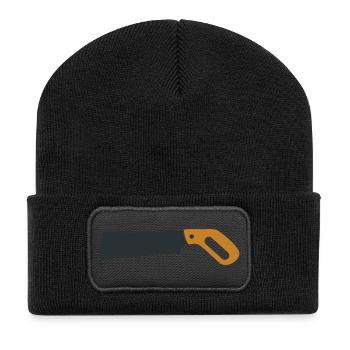 Feinsaege Werkzeug Icon - Recycelte Patch Beanie - Schwarz - Vorne