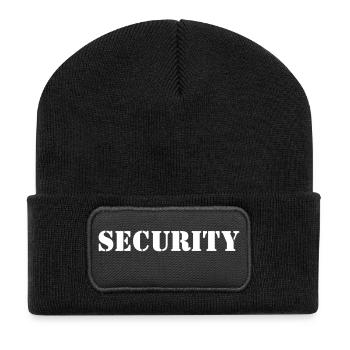 Security Design 5 - Recycelte Patch Beanie - Schwarz - Vorne