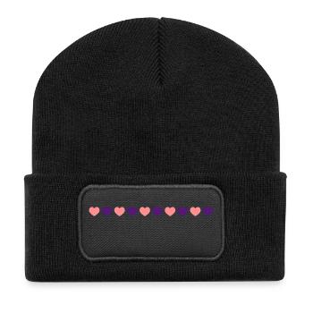 10 kleine herzen2 - Recycelte Patch Beanie - Schwarz - Vorne