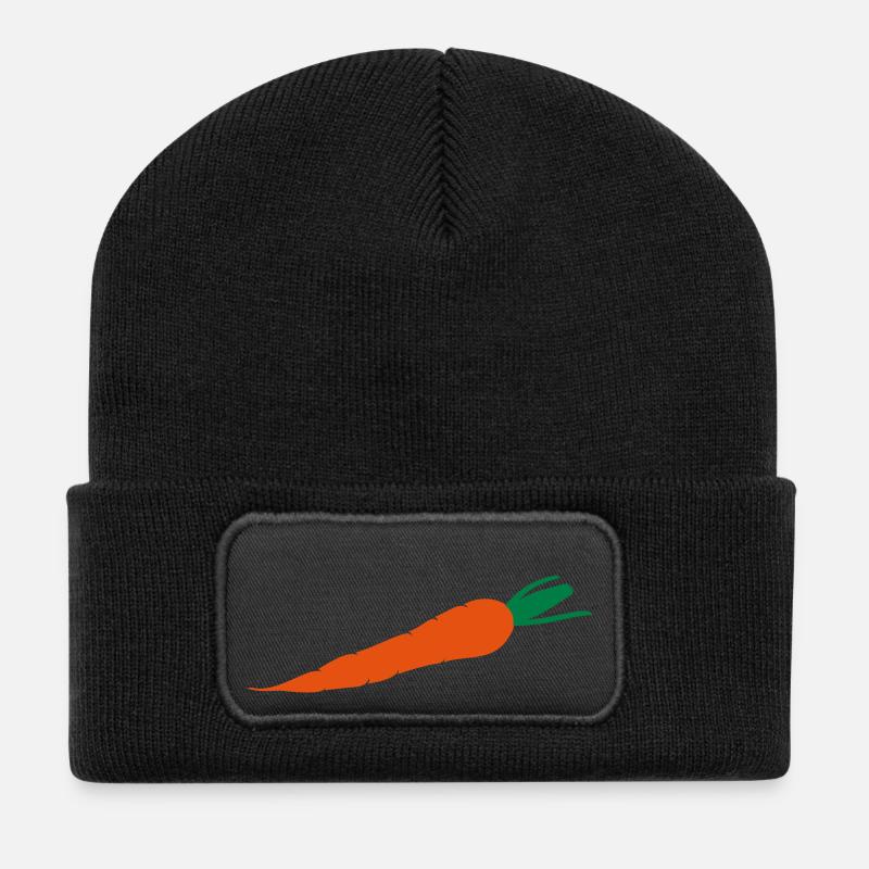 Karotte - Recycelte Patch Beanie - Schwarz