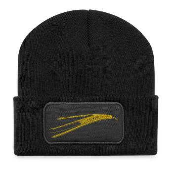 cereals corn cereal wheat wheat veggie gemuese v - Recycled Patch Beanie - black - Front