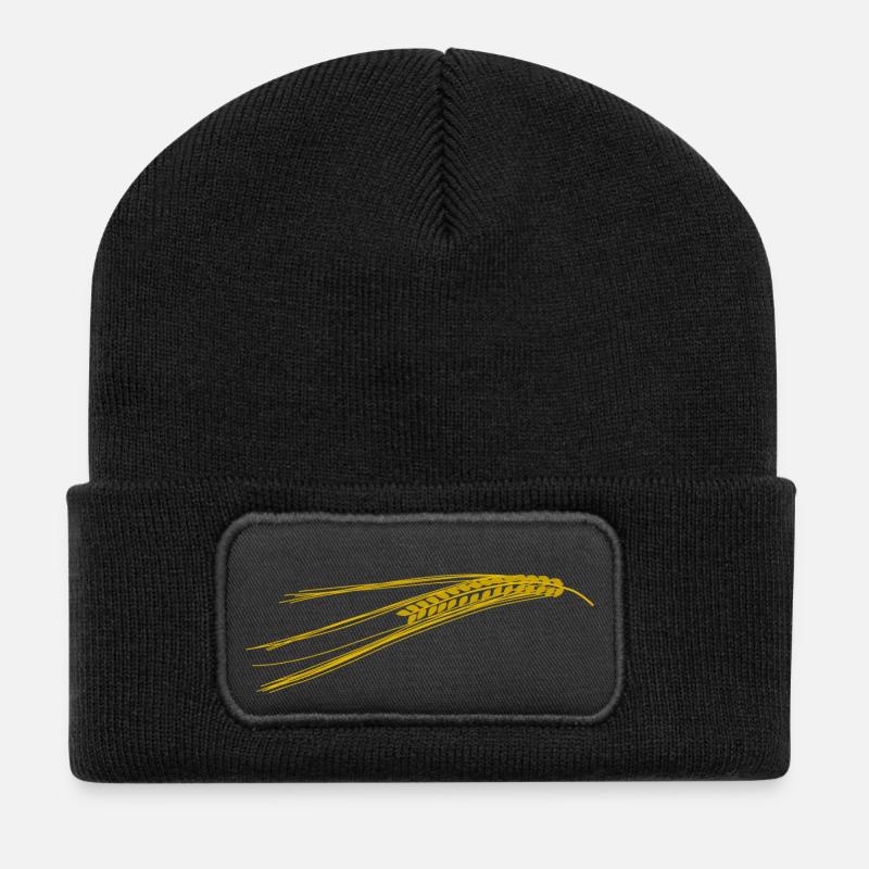 getreide corn cereal wheat weizen veggie gemuese v - Recycelte Patch Beanie - Schwarz
