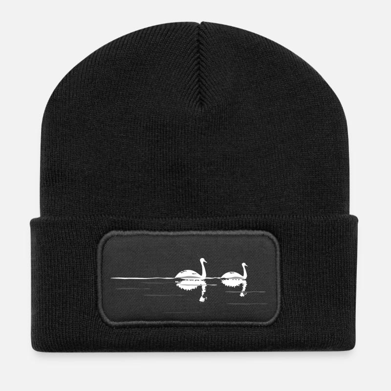 Swan nuit - Beanie recyclé à patch - noir