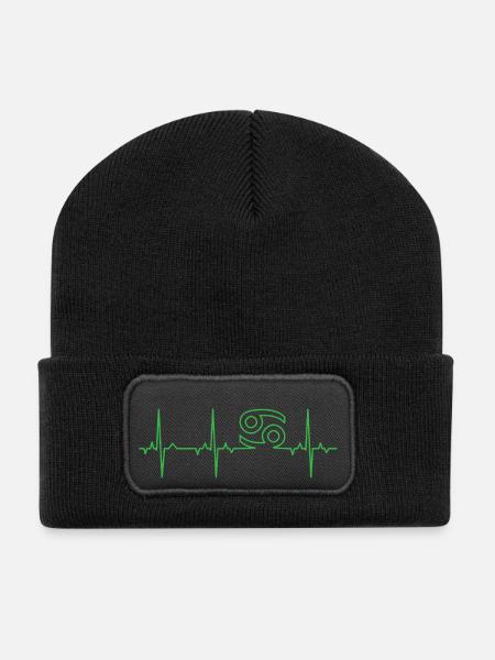 ECG Zodiac - Cancer - Recycled Patch Beanie - black