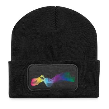 onde couleur - Beanie recyclé à patch - noir - Devant