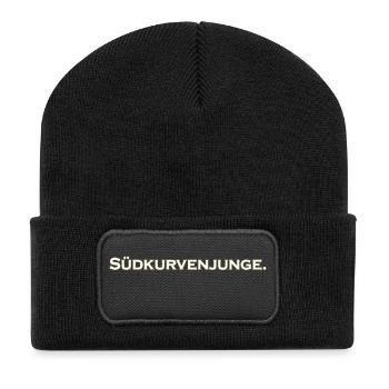 Südkurvenjunge Südkurve Fußball Geschenk Fans Idee - Recycelte Patch Beanie - Schwarz - Vorne