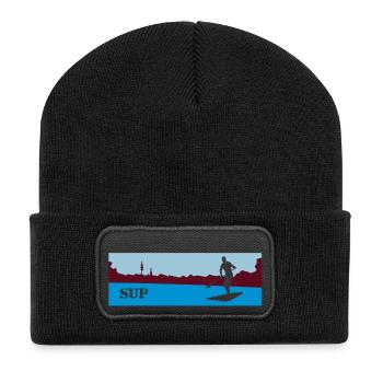 SUP Stand up paddling - Recycelte Patch Beanie - Schwarz - Vorne