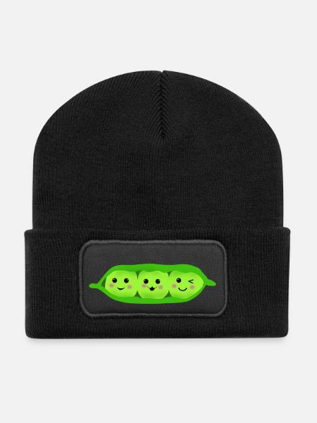 three pea in a pod - Recycelte Patch Beanie - Schwarz