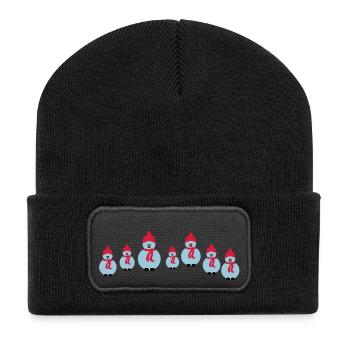 christmas snowman crew - Recycled Patch Beanie - black - Front