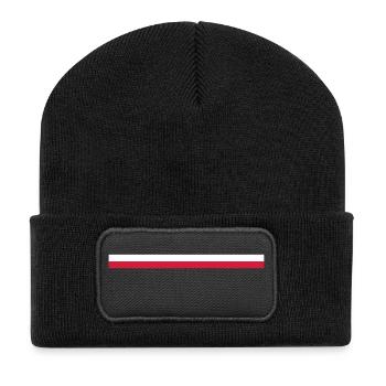 poland-small - Recycelte Patch Beanie - Schwarz - Vorne